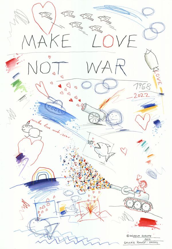 Kunstdruck LOVE not WAR